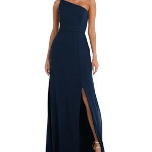 After Six 1544 - Skinny One-Shoulder Trumpet Gown with Front Slit